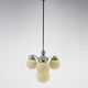 Art Deco, Chrome and Champagne Glass Chandelier, 1930s