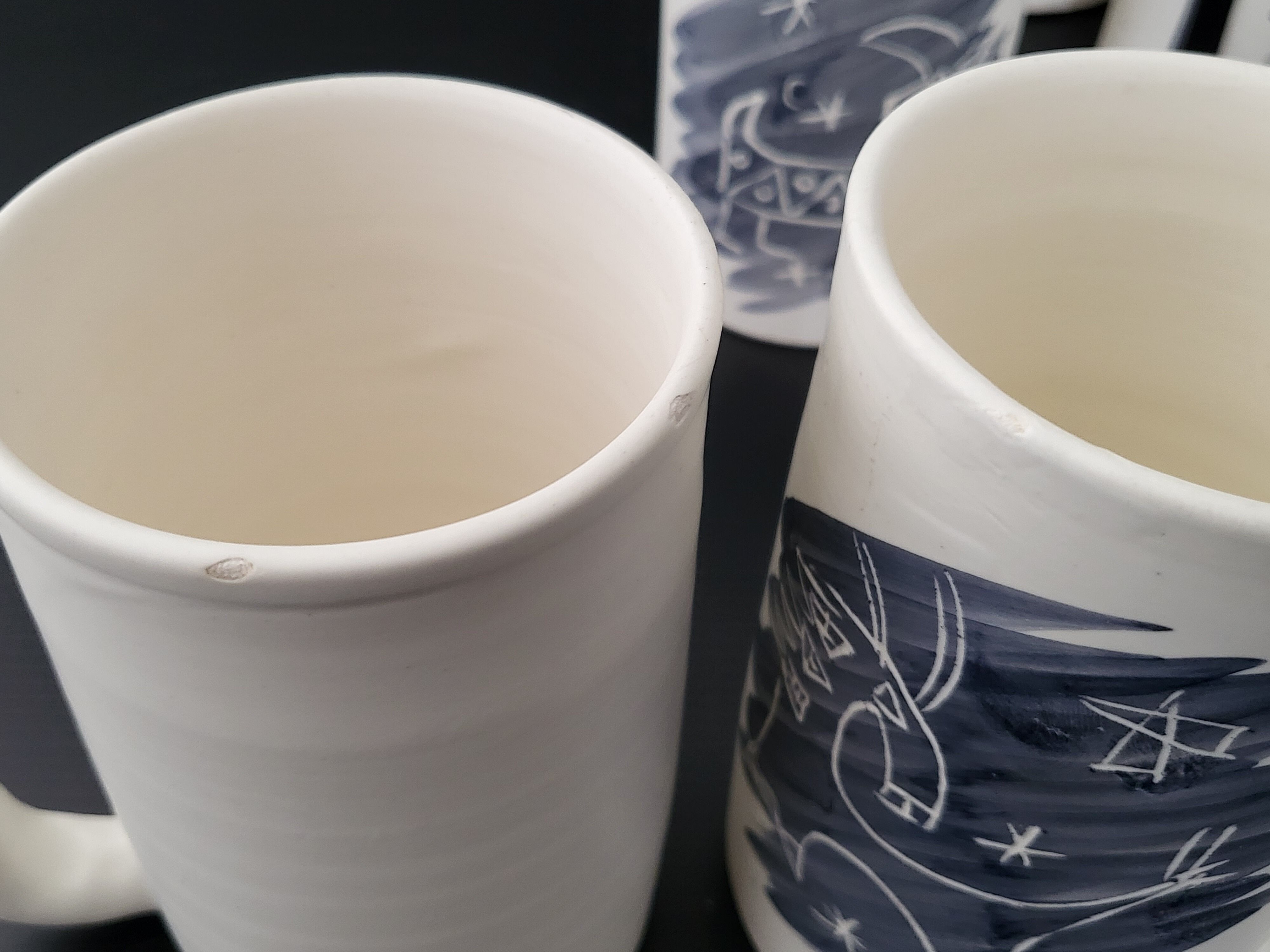 Pitcher and 6 vintage mugs 1950