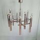 Large geometric chandelier in chromed metal, Massive, 1970