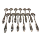 12 silver plated dessert spoons, Argental art deco goldsmith