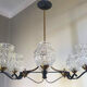 Suspension 50s/60s Arlus in brass and glass