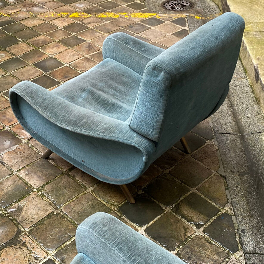 Pair of lady armchairs by Marco Zanuso for Arflex