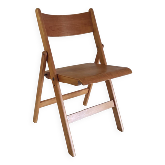 Chaise pliante vintage en bois massif - années 60
