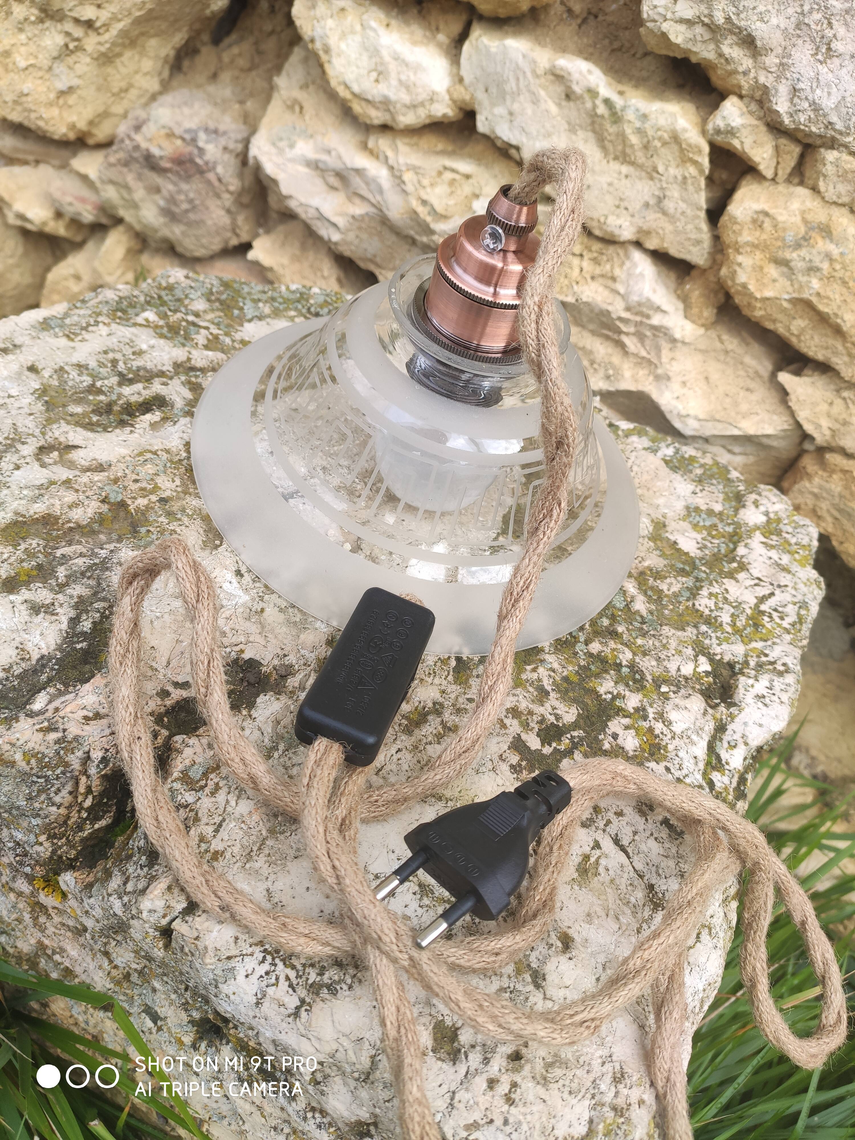 Lampe baladeuse globe vintage en verre