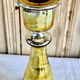 Old candle holder XIX gilded mercurized eglomised glass