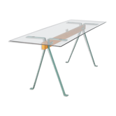 70s metal and glass table desk