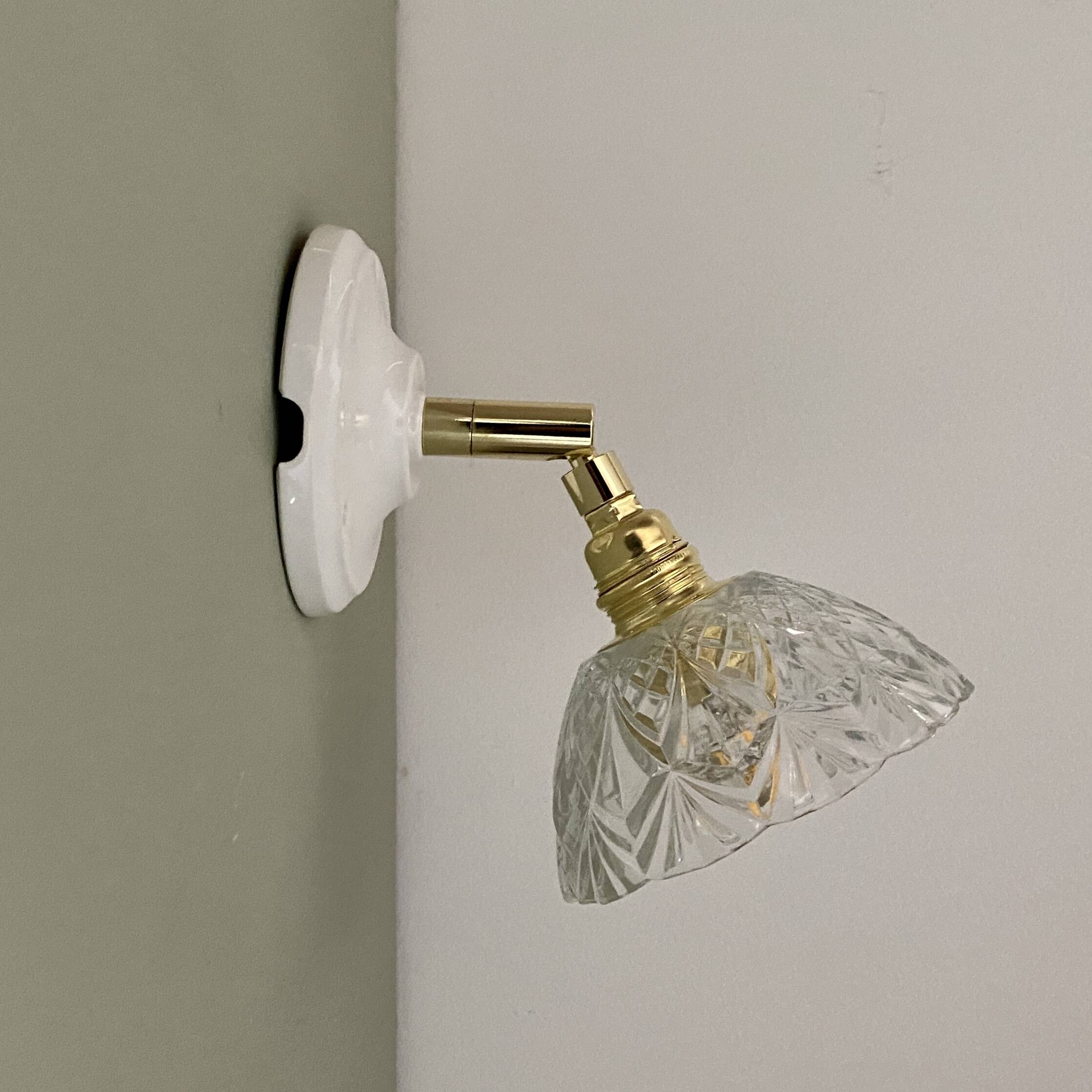 Vintage glass cut lampshade - tableware collection -