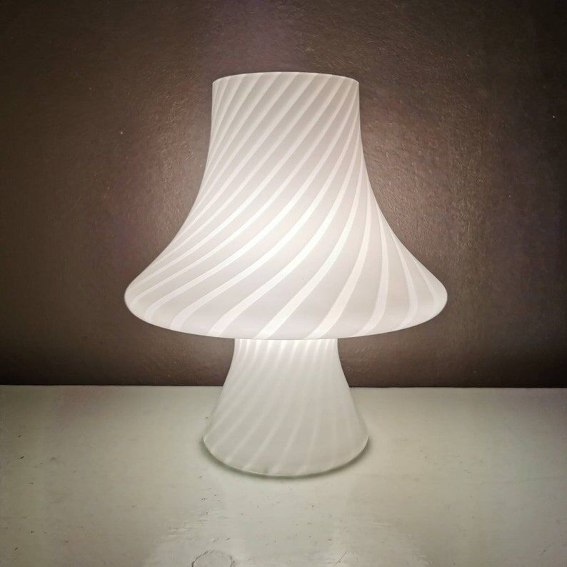 Mushroom lamp Murano white, Gambaro e Poggi for Vetri, 1970