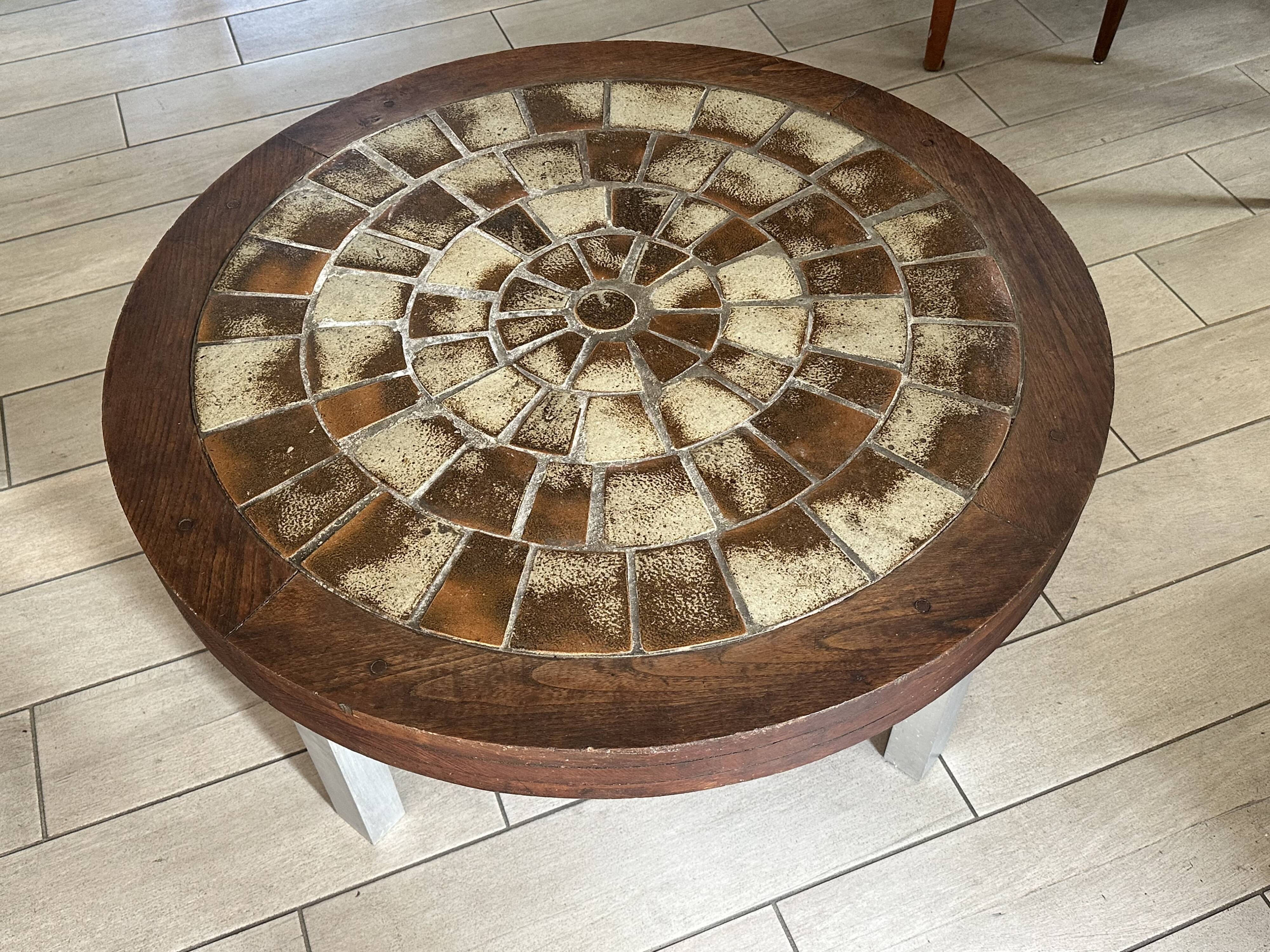 Ceramic coffee table vintage design 60s