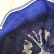 Large vintage soup tureen in glazed ultramarine ceramic