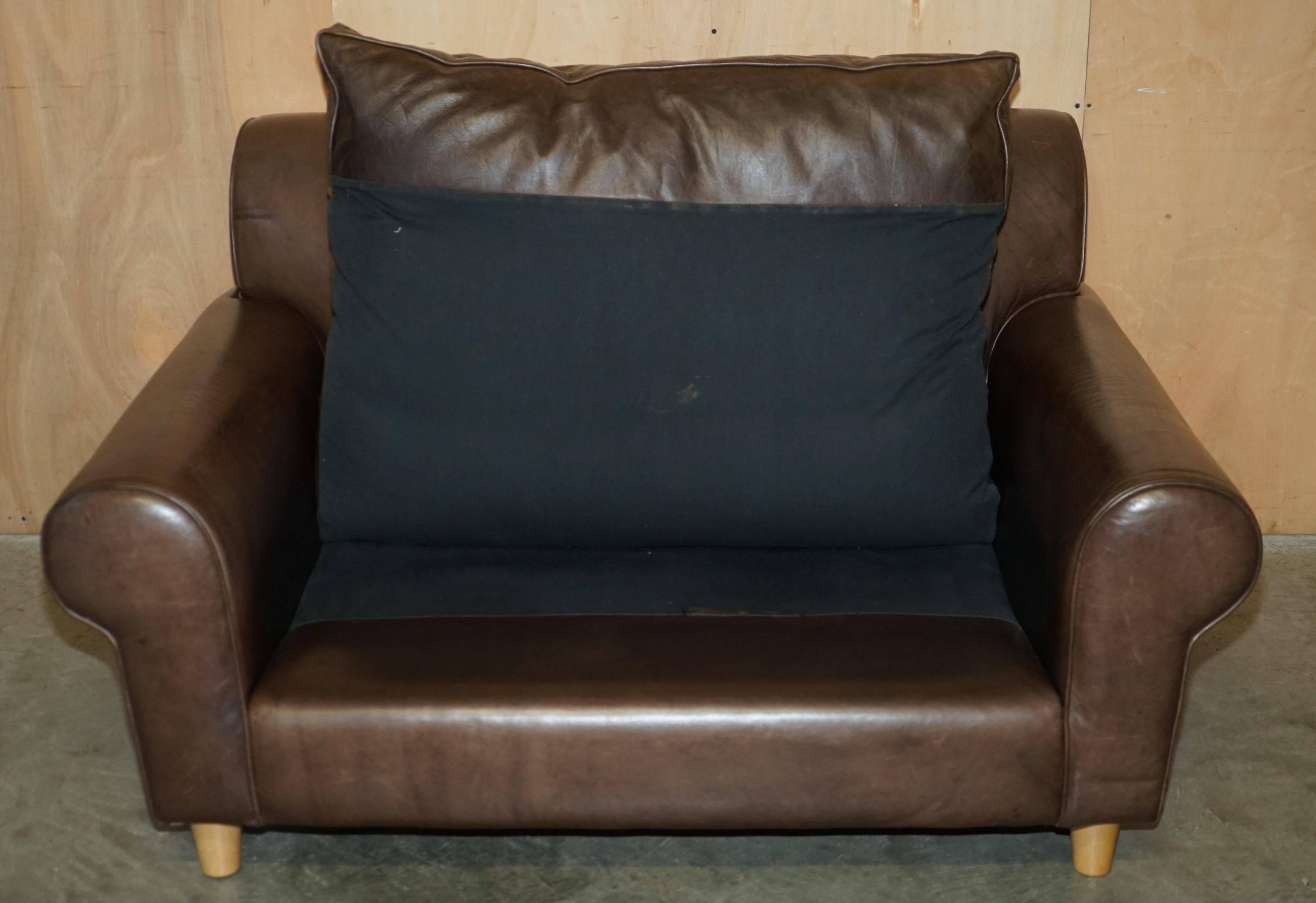 Large leather loveseat Terence Conran Chelsea