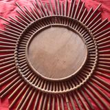 Vintage bamboo rattan mirror 50s