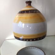 Danish 1960s Glazed Stoneware Pendant Lamp