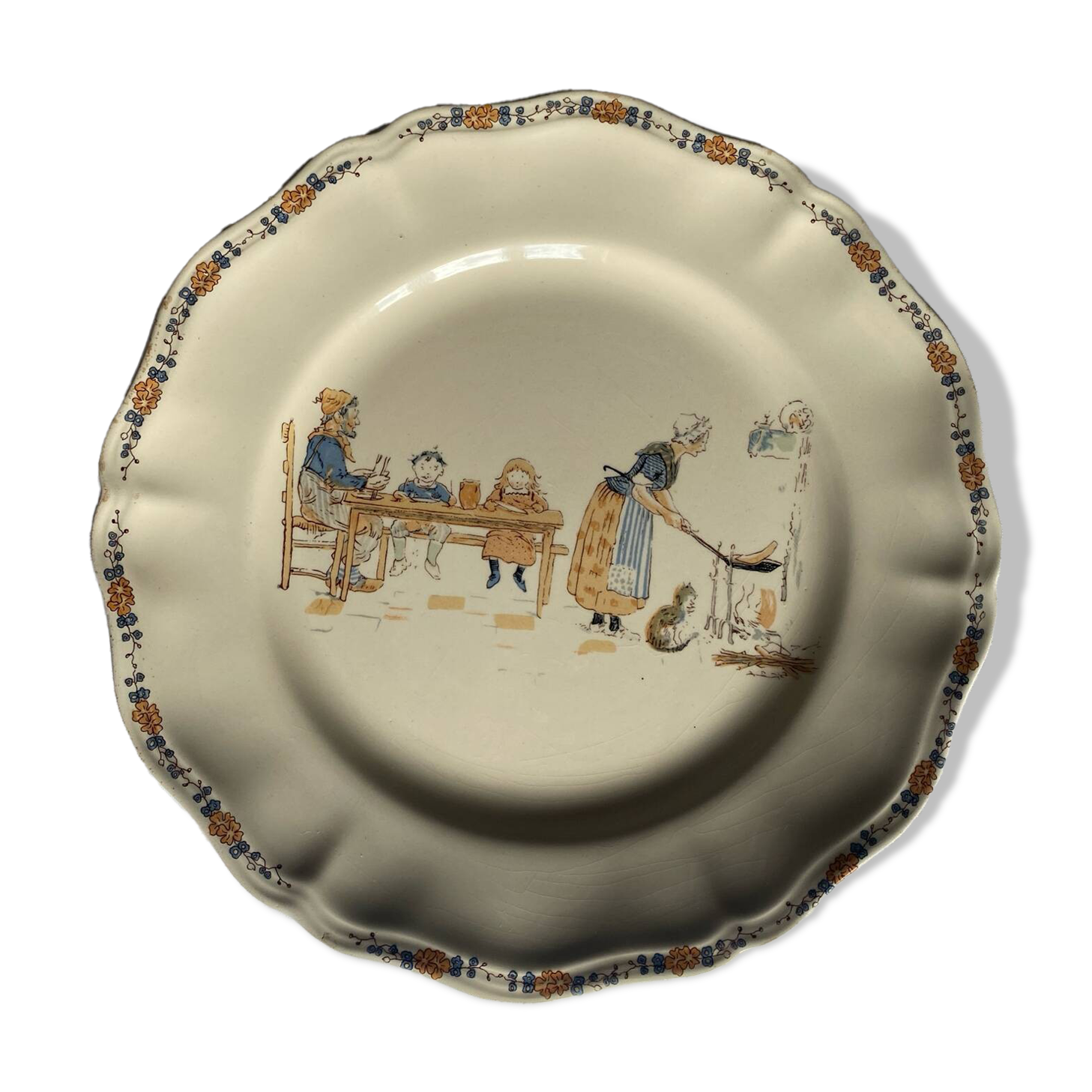 Earthenware plate “Enfants Richard” Sarreguemines