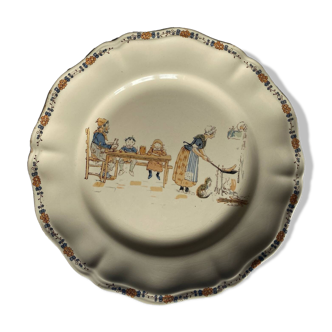 Earthenware plate “Enfants Richard” Sarreguemines
