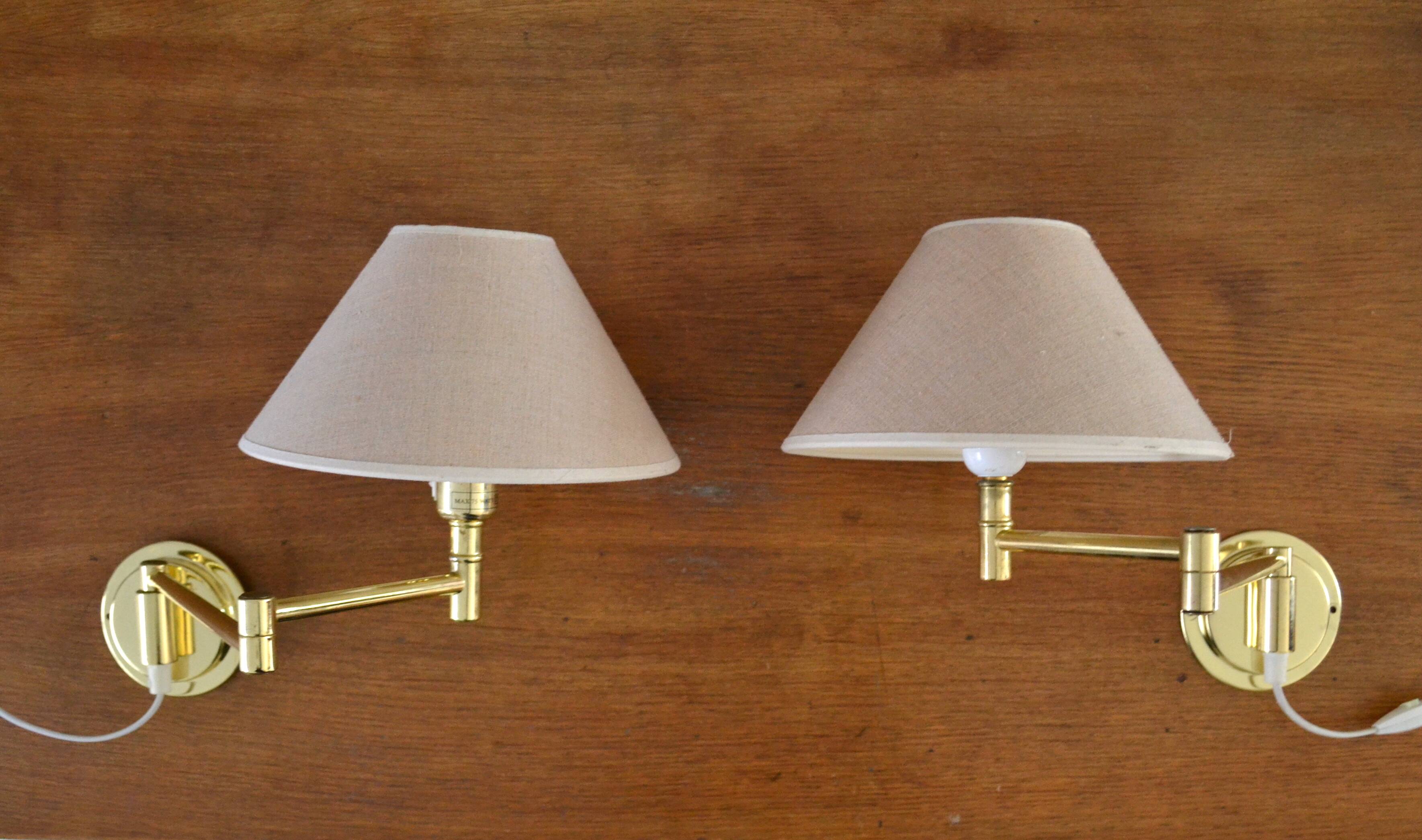 Pair of vintage gold articulated sconces