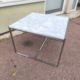 White marble and chrome coffee table, 1970