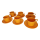 Vintage orange plastic coffee cups x 6