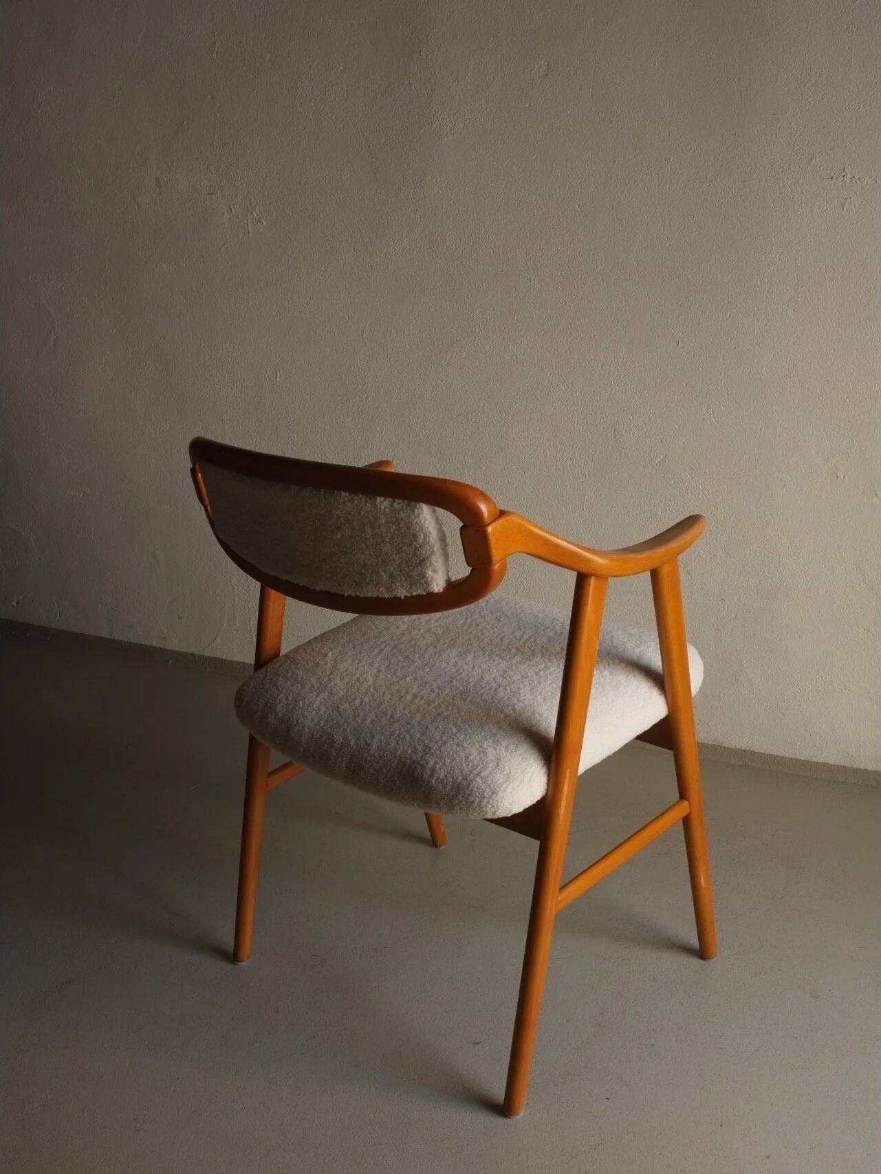 Scandinavian faux shearling chair | 1960s