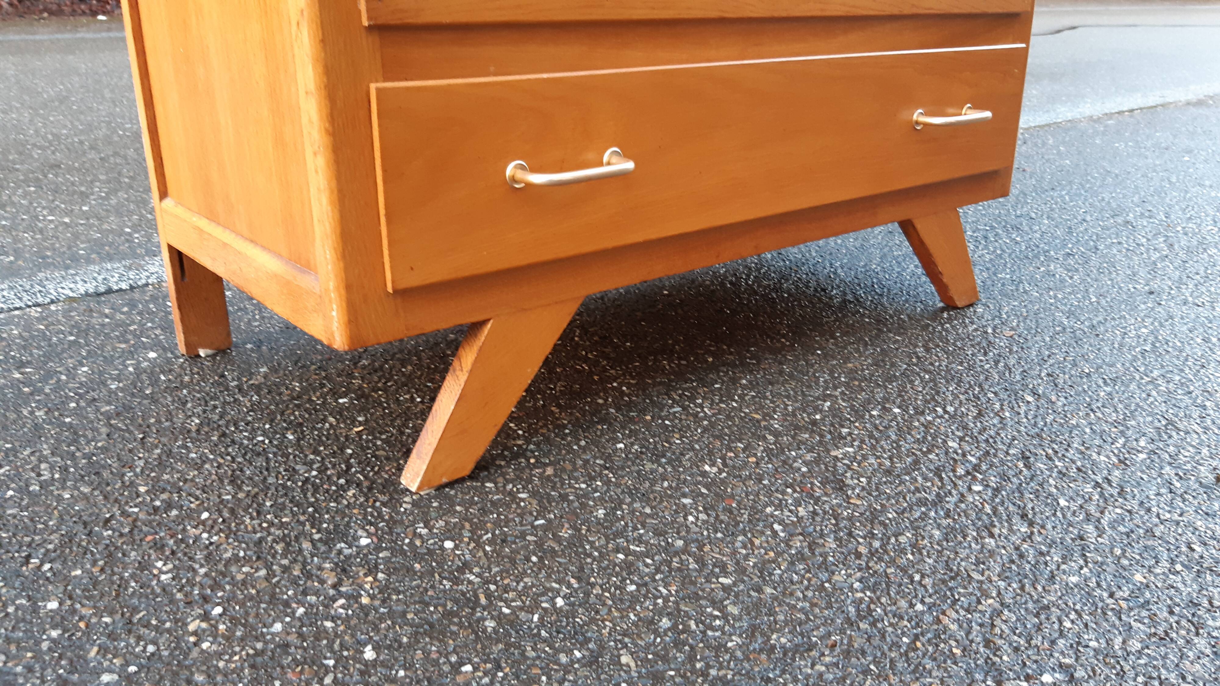 Commode vintage chêne doré 1950