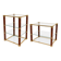 Ensemble Hollywood Regency–Desserte & table basse verre laiton & loupe