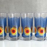 Vintage glass set, VMC Reims France, French lemonade glass 70's