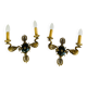 Empire bronze sconces with decorations of swans, palmettes and acanthus leaves