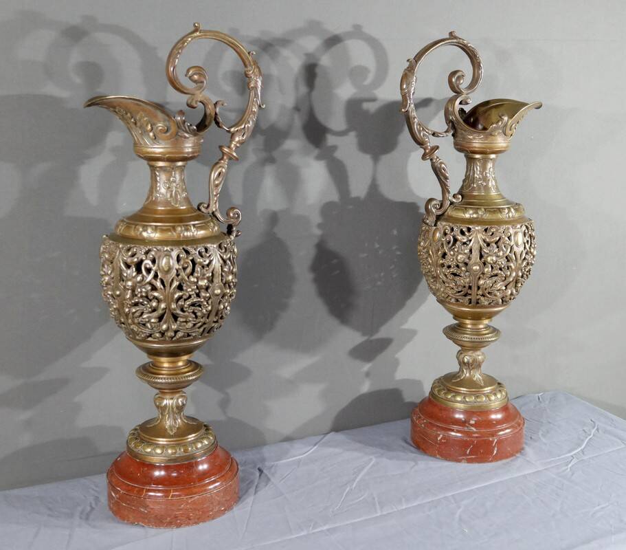 Pair of bronze ewers, art nouveau – 1910