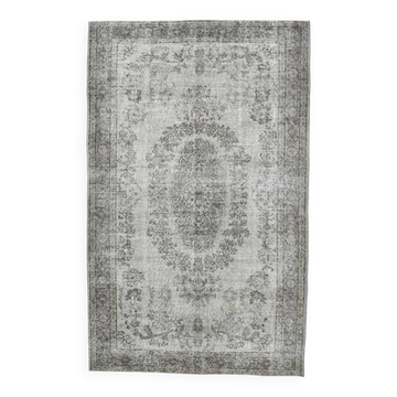5x9 Gray & Black Oriental Vintage Rug 170x275Cm SK 6991