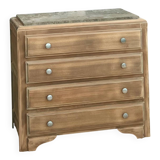 Antique wooden commode with beige marble.