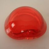 Vintage Italian Red Murano Glass Ashtray, 1960s