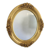 Miroir doré à motifs floraux XIXe siècle