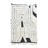 Grand tapis Beni Ouarain 190 × 300 cm – Tapis berbère graphique en laine fa