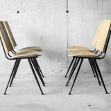 Set of 4 vintage compass feet chairs - 1960