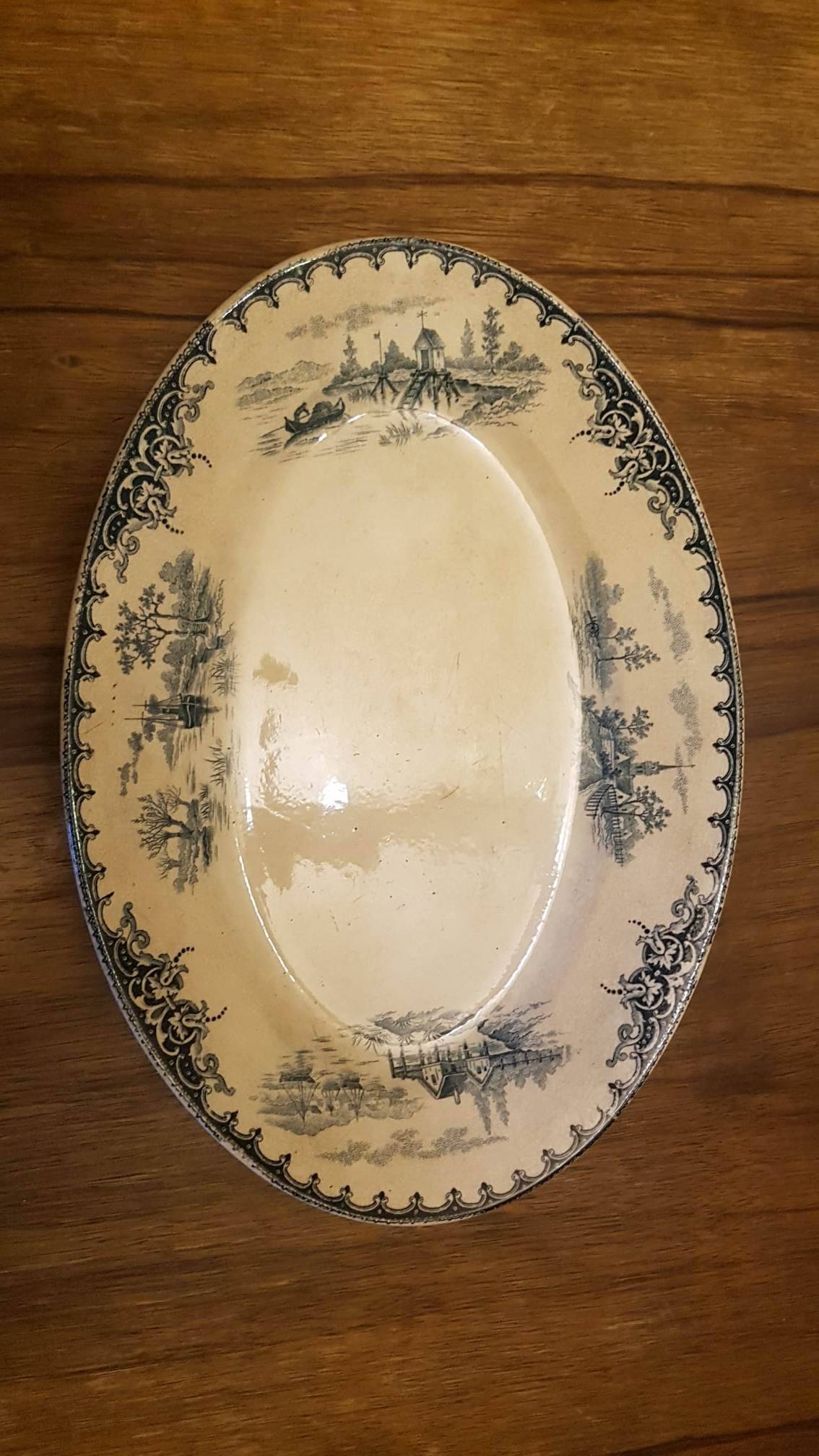 Oval dish in Iron Earth Emile Bourgeois