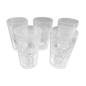 lot de 5 verres en cristal