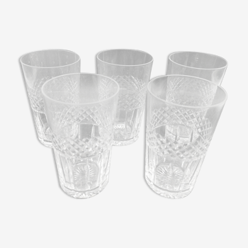 Lot of 5 St. Louis trianon style crystal glasses
