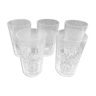 Lot of 5 St. Louis trianon style crystal glasses