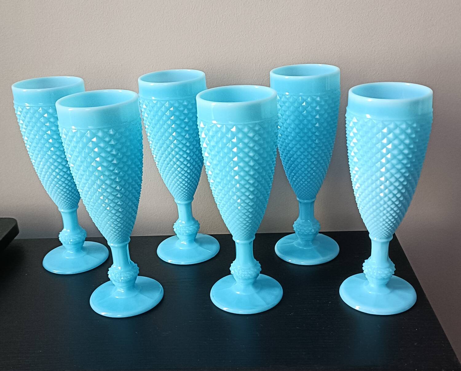 Turquoise Opaline Flutes