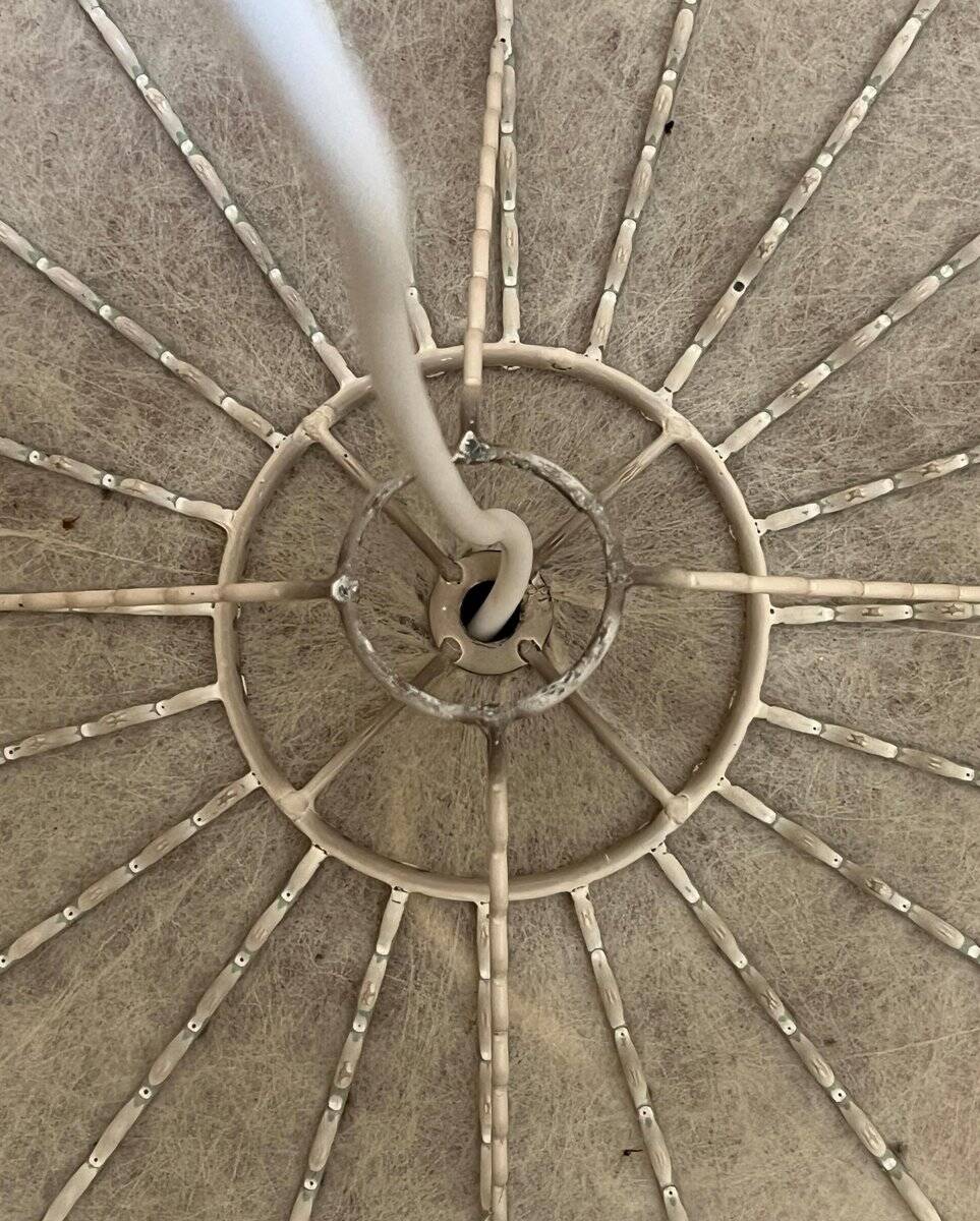 Modern mid-century German cocoon pendant lamp by Friedel Wauer for Goldkant Leuchten, 1960s.