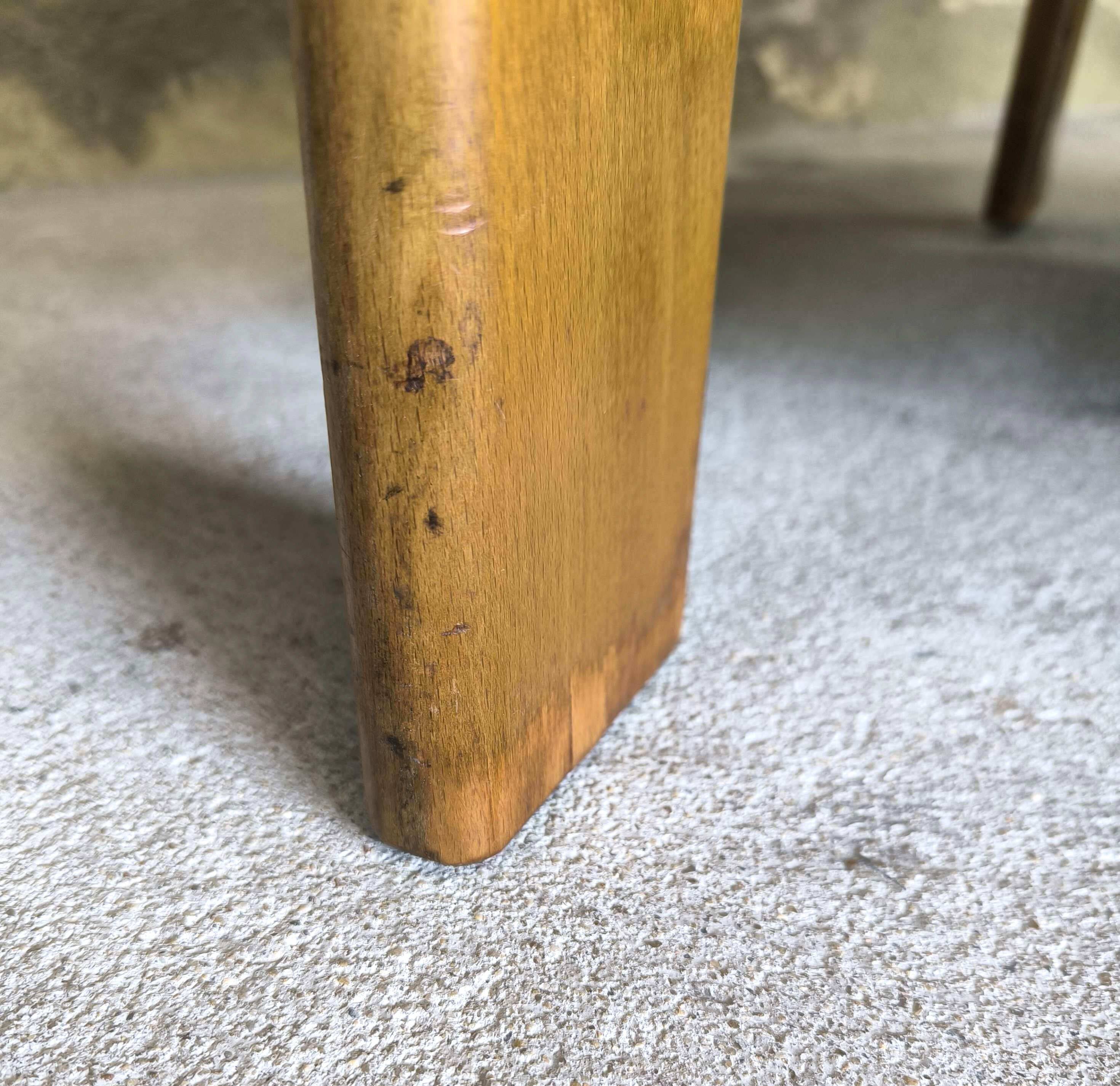 Fauteuil vintage en bois et laine