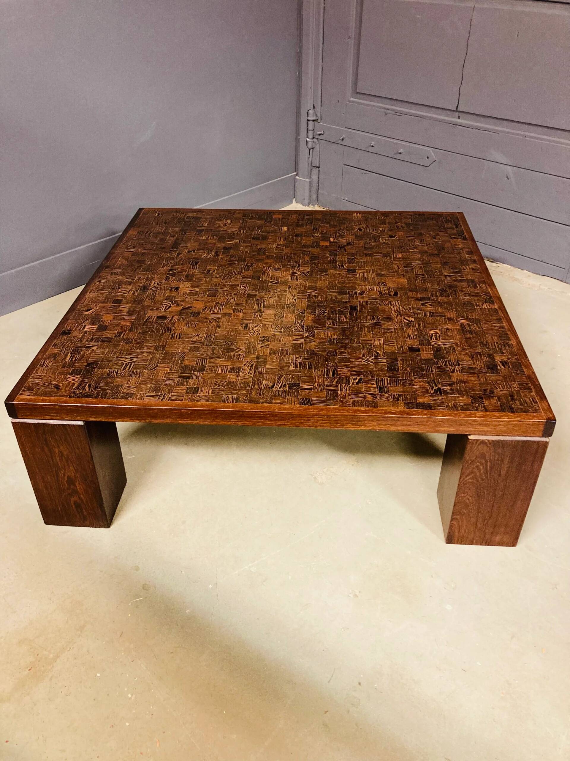 Brutalist coffee table, Rolf Middelboe and Gorm Lindum, 1970s for Tranekaer