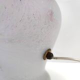 Postmodern White Murano Glass Table Lamp with a Pink Marble Effect, Italy