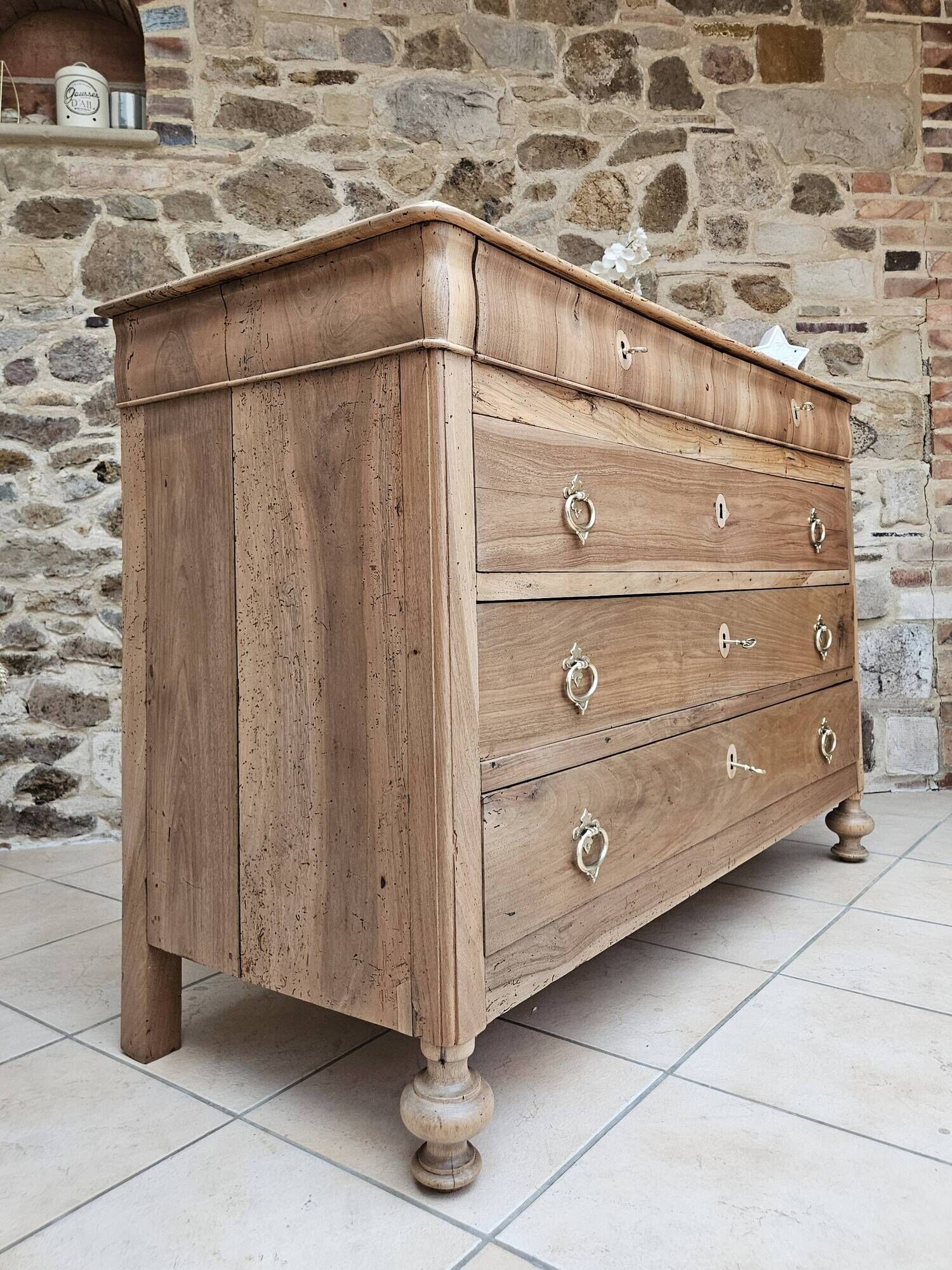 Antique walnut chest of drawers