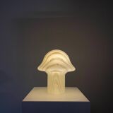 Mushroom table lamp by Peill and Putzler in striped glass, 1970.