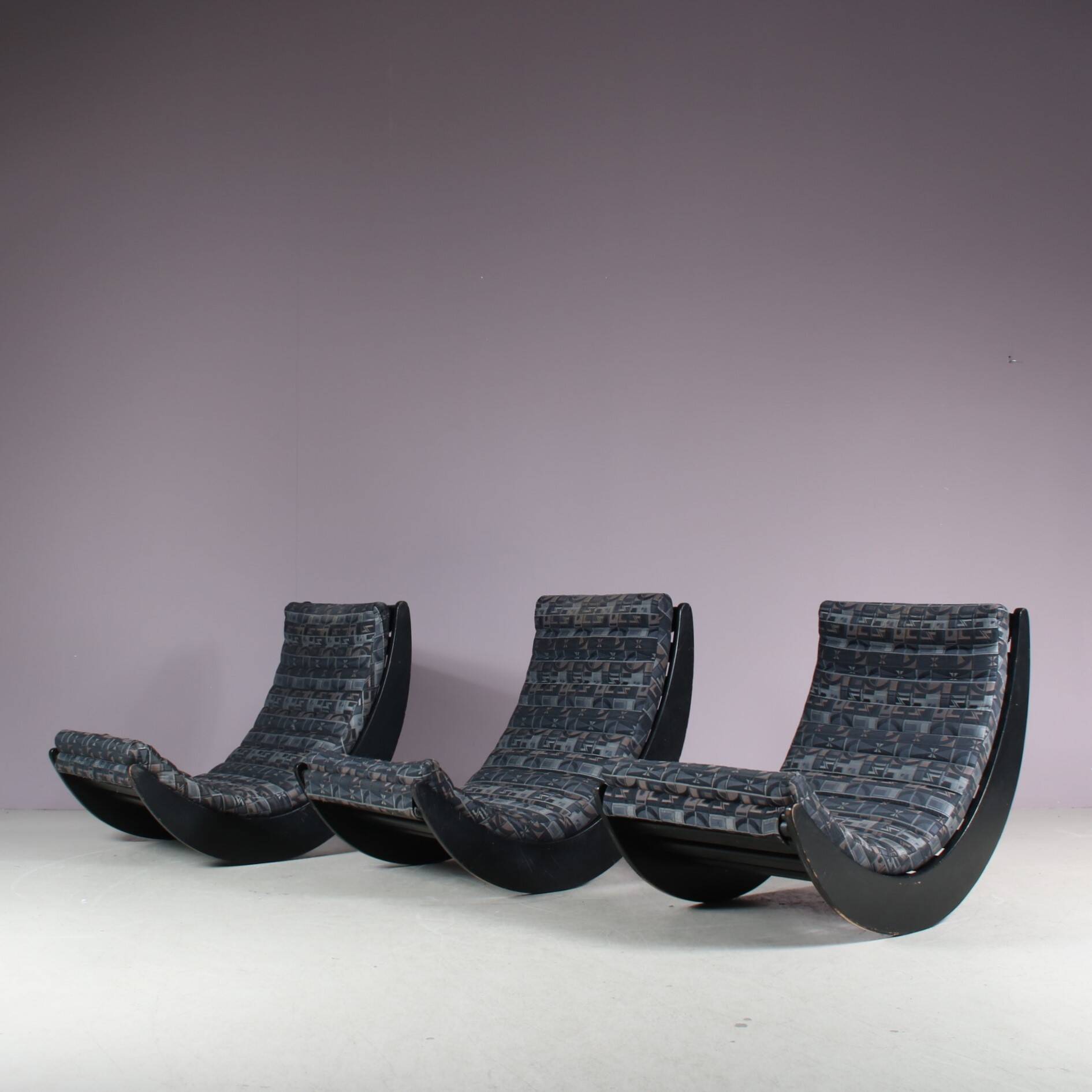 "Relaxer II" rocking chairs from the 1970s by Verner Panton for Rosenthal, Germany.