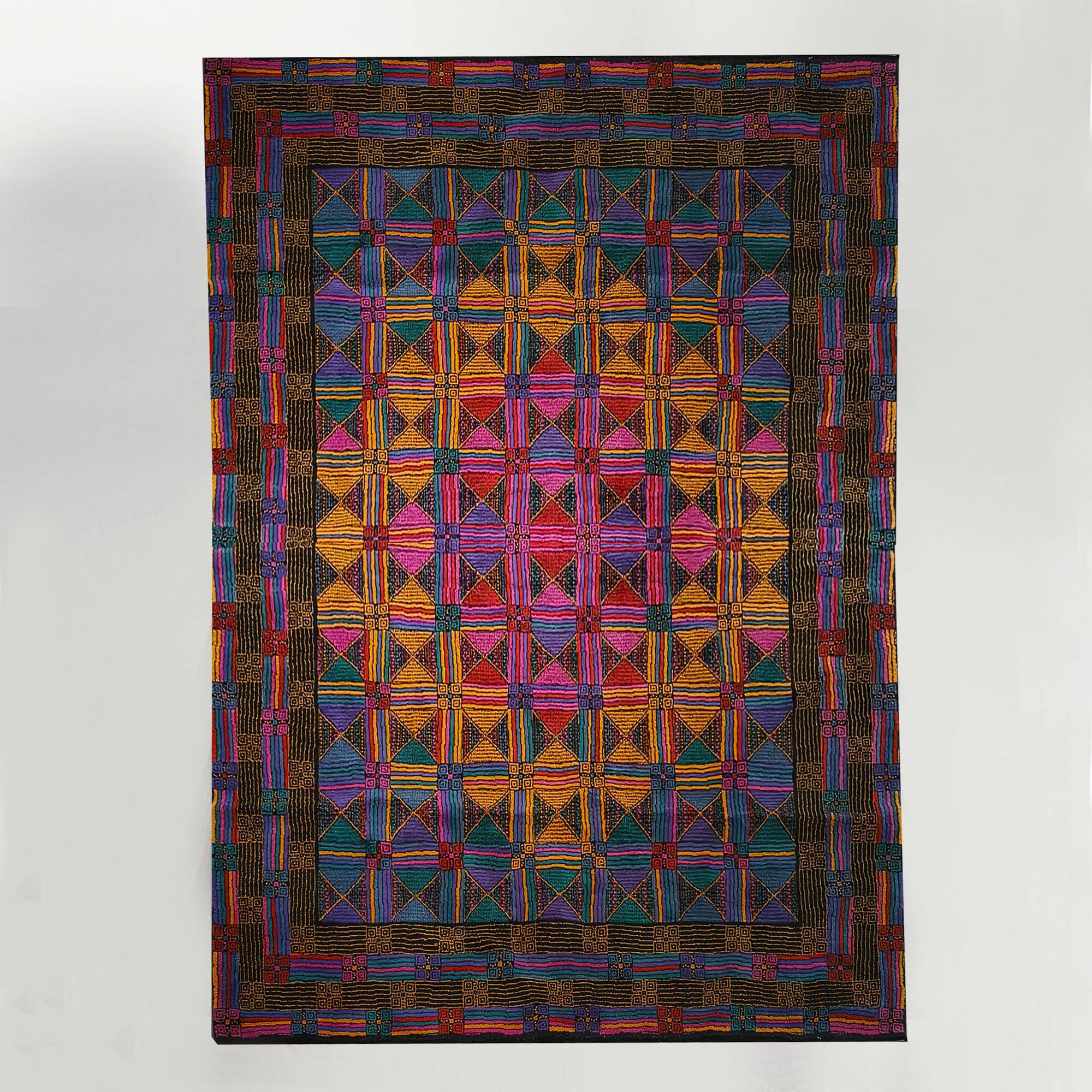 1980s Gorgeous Missoni Geometric Wool Rug for T&J Vestor