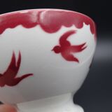 Saarland Digoin's Faience Bowl - Red Swallow Decoration - 1940