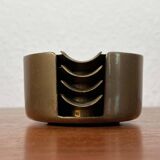 Stackable Austrian brass ashtrays in mid-century style, 1960, set of 5.