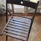 Antique cherry wood extendable round table + 4 chairs
